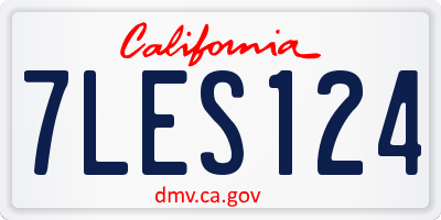 CA license plate 7LES124