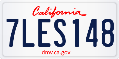CA license plate 7LES148