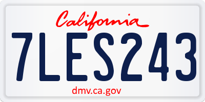 CA license plate 7LES243