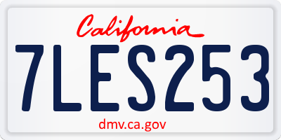 CA license plate 7LES253