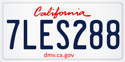 CA license plate 7LES288