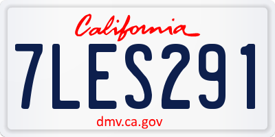 CA license plate 7LES291