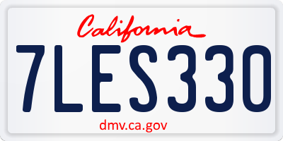 CA license plate 7LES330