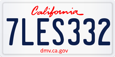 CA license plate 7LES332