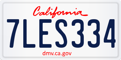 CA license plate 7LES334