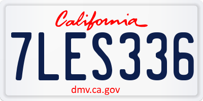 CA license plate 7LES336
