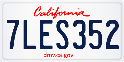CA license plate 7LES352