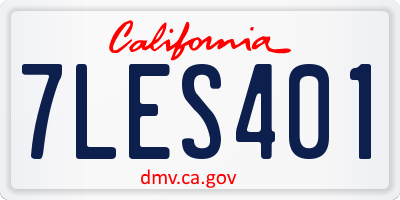 CA license plate 7LES401