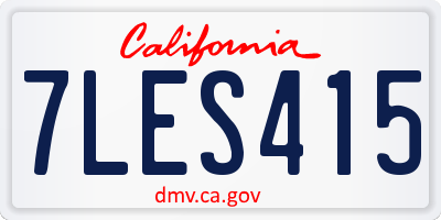 CA license plate 7LES415