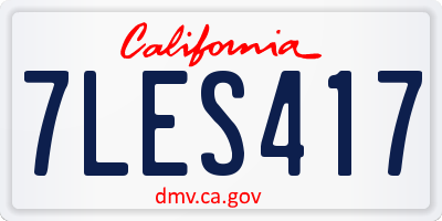 CA license plate 7LES417