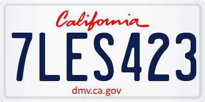 CA license plate 7LES423