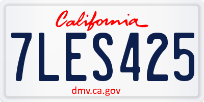 CA license plate 7LES425