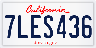 CA license plate 7LES436