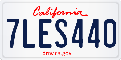 CA license plate 7LES440