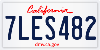 CA license plate 7LES482