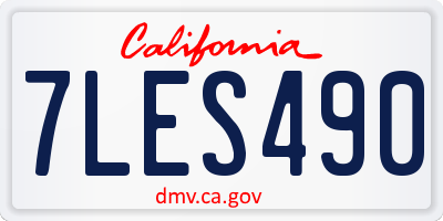 CA license plate 7LES490
