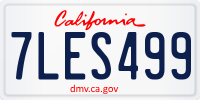 CA license plate 7LES499