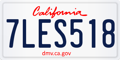 CA license plate 7LES518