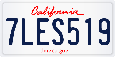 CA license plate 7LES519
