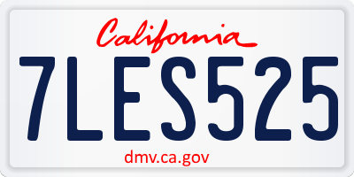CA license plate 7LES525