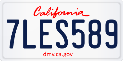 CA license plate 7LES589
