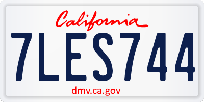 CA license plate 7LES744