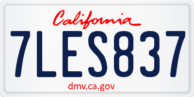 CA license plate 7LES837