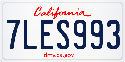 CA license plate 7LES993