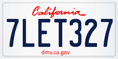 CA license plate 7LET327