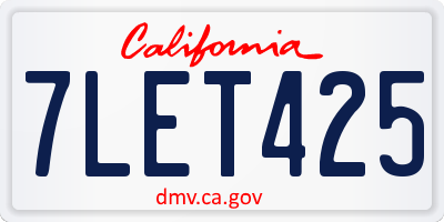 CA license plate 7LET425