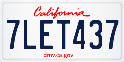 CA license plate 7LET437