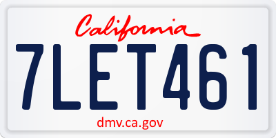 CA license plate 7LET461