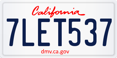 CA license plate 7LET537