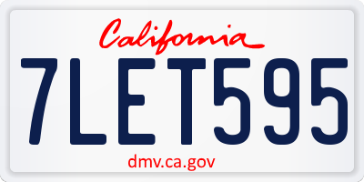 CA license plate 7LET595