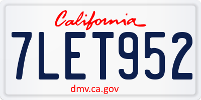 CA license plate 7LET952