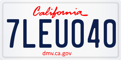 CA license plate 7LEU040