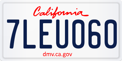 CA license plate 7LEU060