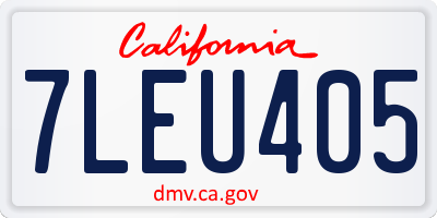 CA license plate 7LEU405