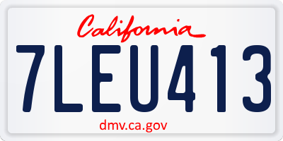 CA license plate 7LEU413