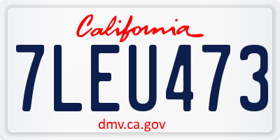 CA license plate 7LEU473