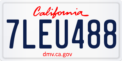 CA license plate 7LEU488
