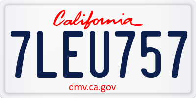CA license plate 7LEU757