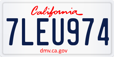 CA license plate 7LEU974