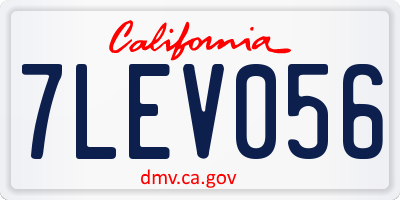 CA license plate 7LEV056