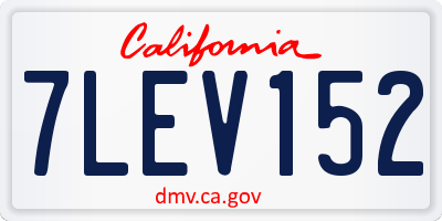 CA license plate 7LEV152