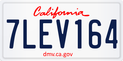 CA license plate 7LEV164