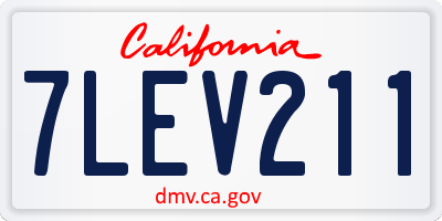 CA license plate 7LEV211