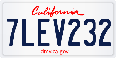 CA license plate 7LEV232