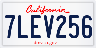CA license plate 7LEV256