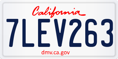 CA license plate 7LEV263